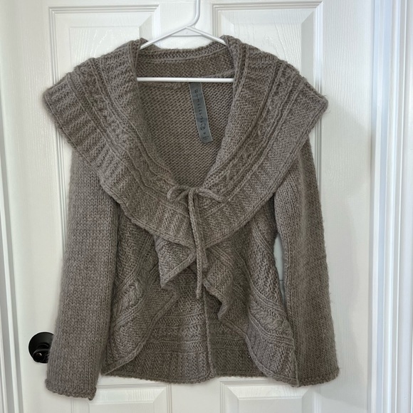 Anthropologie Sweaters - ⭐️ ElsaManda Chunky Knit Cardigan Sweater Medium Brown Alpaca Wool Anthropologie